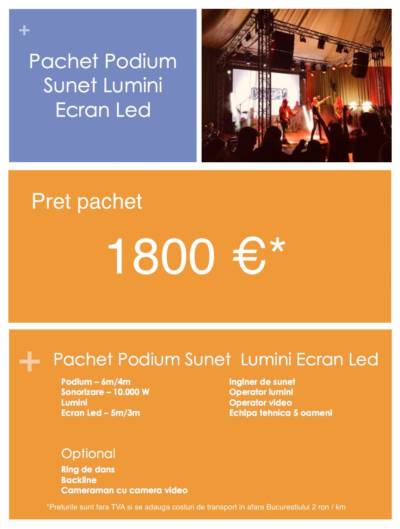 inchiriere podium sunet lumini